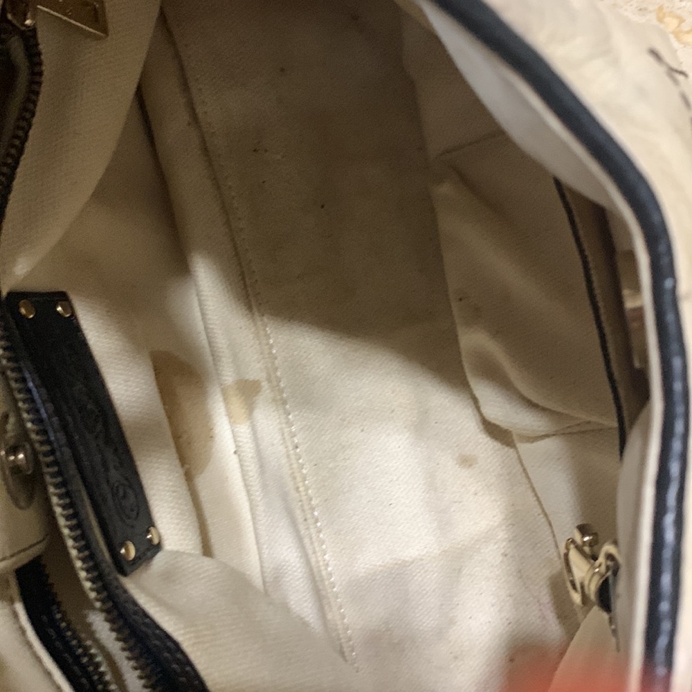 Tre Vero Crinkle Strips Purse Bag Shoulder Ivory … - image 6